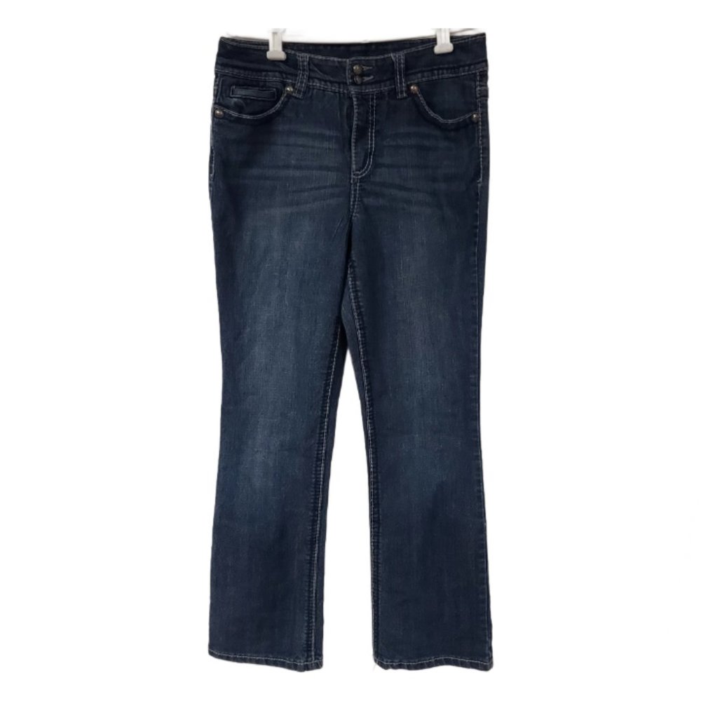 Code Bleu 32X32 Straight Embroidered Studded Flap Pockets Double Button Jeans